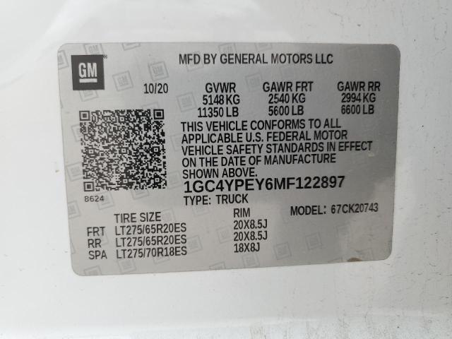 1GC4YPEY6MF122897 Chevrolet Silverado
