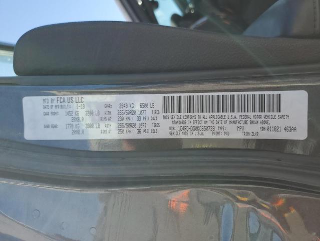 1C4RDHDG0KC650739 Dodge DURANGO GT