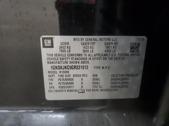 1GNSKJKC9GR221013 Chevrolet SUBURBAN K