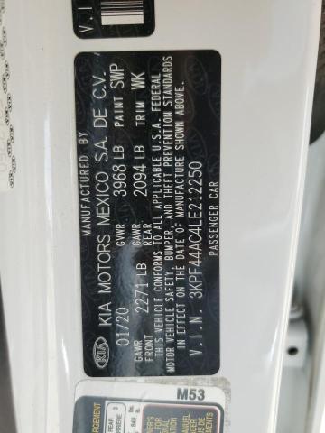 3KPF44AC4LE212250 KIA t-gdi gamma