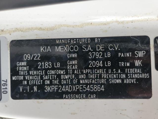 3KPF24ADXPE545864 KIA FORTE LX
