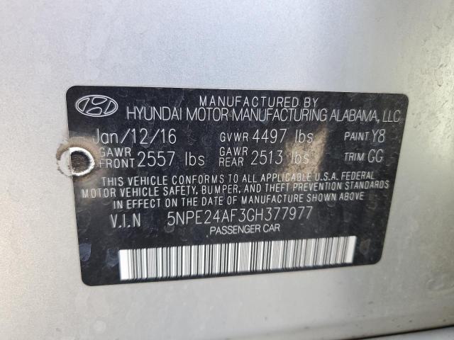 5NPE24AF3GH377977 Hyundai SONATA SE
