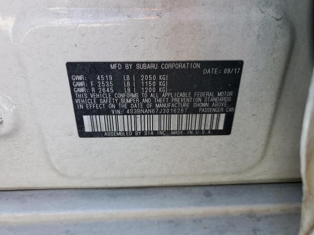 4S3BNAN67J3016287 Subaru u5