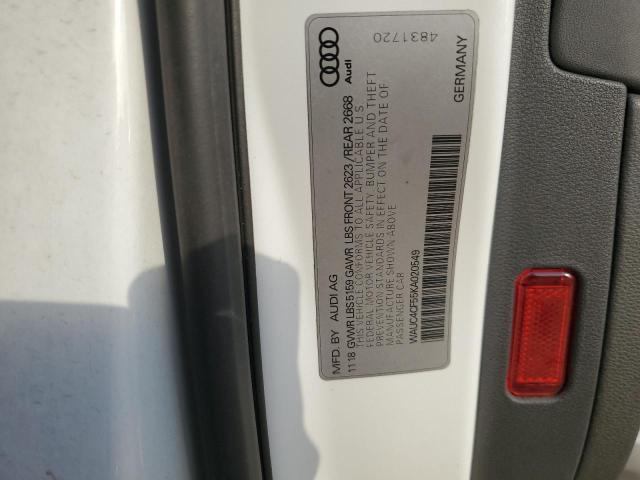 WAUC4CF55KA020549 Audi S5 PRESTIG