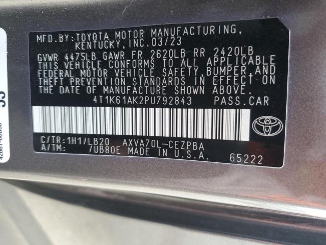 4T1K61AK2PU792843 Toyota CAMRY XSE