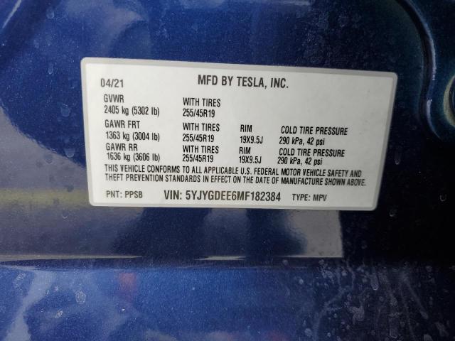 5YJYGDEE6MF182384 Tesla Model Y
