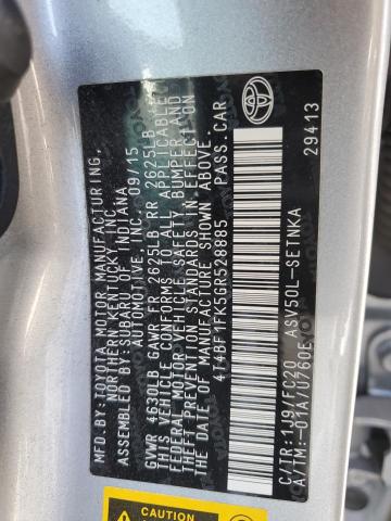 4T4BF1FK5GR528885 Toyota 2ar-fe