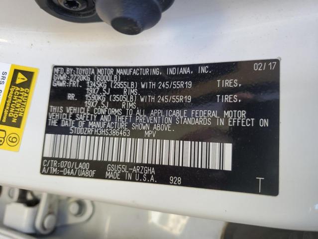 5TDDZRFH3HS386463 Toyota 2gr-fks