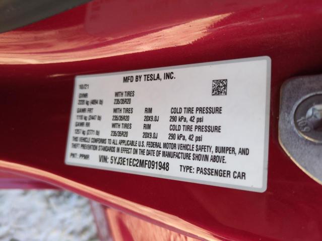 5YJ3E1EC2MF091948 Tesla 2021