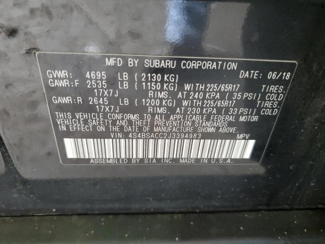 4S4BSACC2J3394983 Subaru OUTBACK 2.