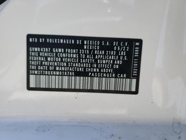 3VW2T7BUXNM016765 Volkswagen 2.0 tsi