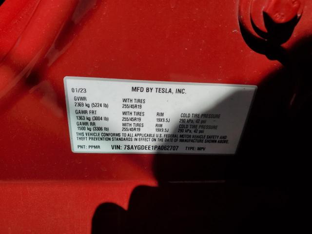 7SAYGDEE1PA062707 Tesla 2023
