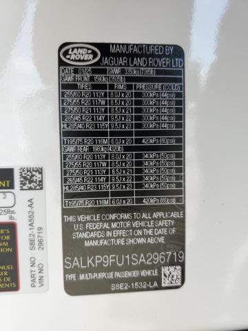 SALKP9FU1SA296719 Land Rover aj120p6h