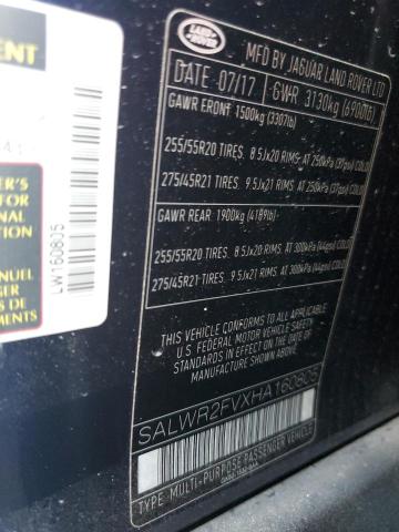 SALWR2FVXHA160805 Land Rover RANGE ROVE