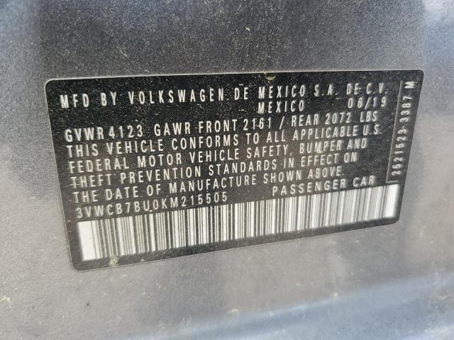 3VWCB7BU0KM215505 Volkswagen JETTA S