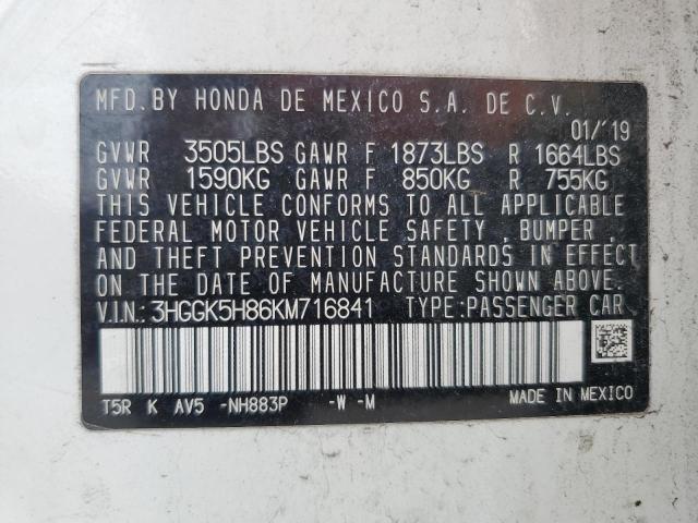 3HGGK5H86KM716841 Honda FIT EX