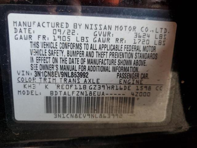 3N1CN8EV9NL863992 Nissan Versa