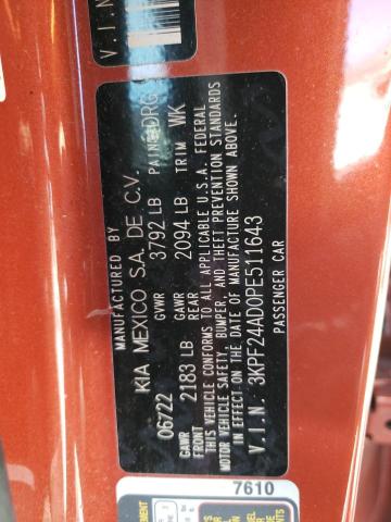 3KPF24AD0PE511643 KIA FORTE LX