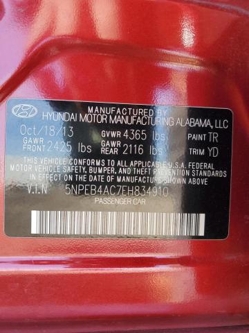 5NPEB4AC7EH834910 Hyundai SONATA GLS