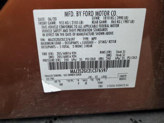 MAJ3S2GE2LC376597 Ford ECOSPORT S