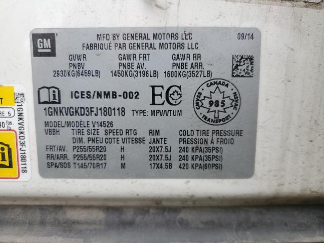 1GNKVGKD3FJ180118 Chevrolet llt