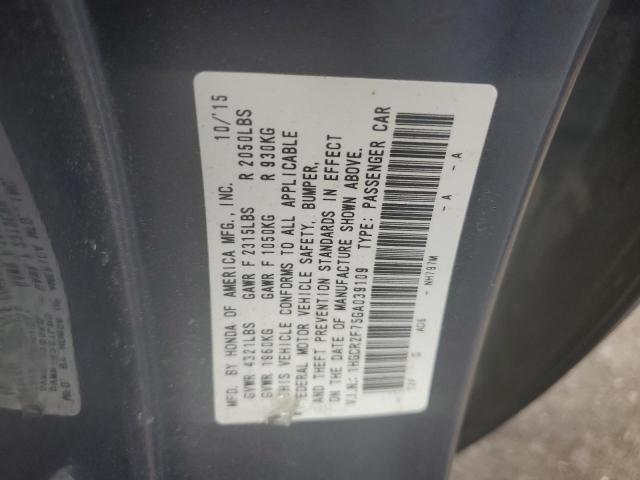 1HGCR2F75GA039109 Honda ACCORD EX