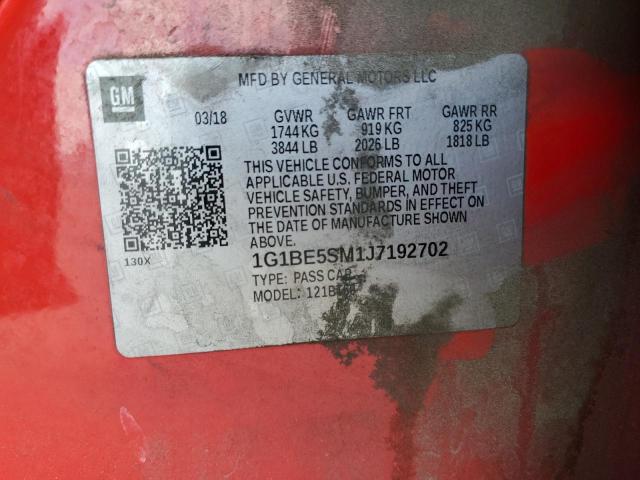 1G1BE5SM1J7192702 Chevrolet le2 -di: direct injection, vvt: variable valve timing, gen, alum