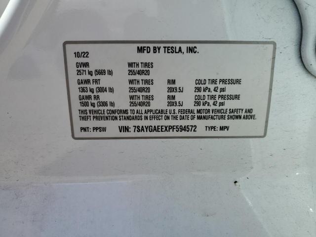 7SAYGAEEXPF594572 Tesla 2023