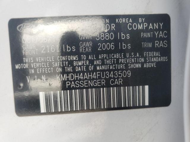 KMHDH4AH4FU343509 Hyundai dohc gdi nu