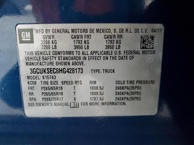 3GCUKSEC8HG428173 Chevrolet l83 - sidi: spark ignited direct injection, vvt: variable valve timing, afm, e85 max, alum