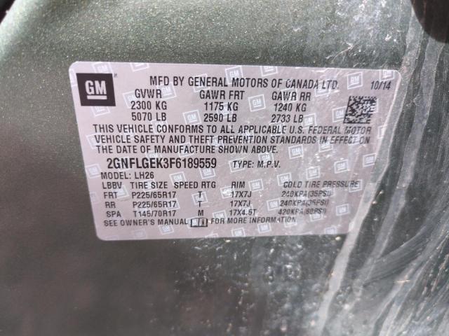 2GNFLGEK3F6189559 Chevrolet EQUINOX LT