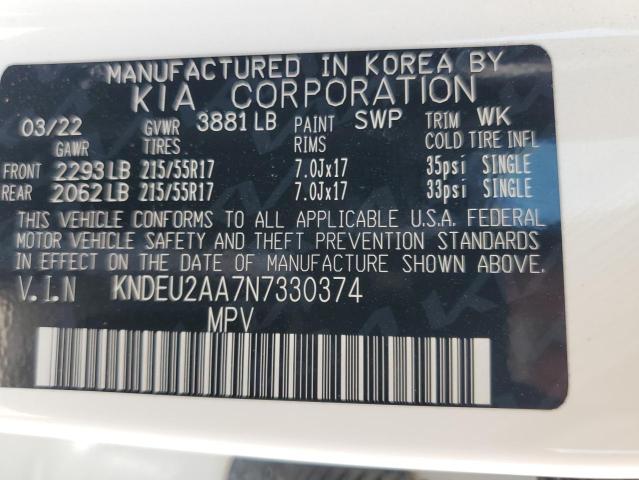 KNDEU2AA7N7330374 KIA SELTOS S