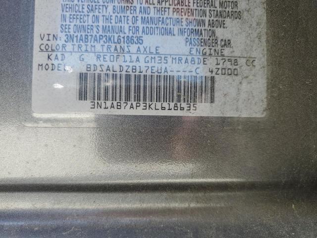 3N1AB7AP3KL618635 Nissan SENTRA S