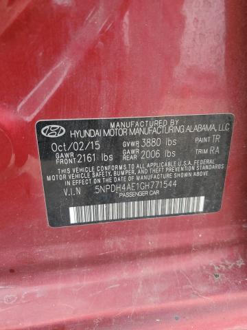 5NPDH4AE1GH771544 Hyundai dohc mpi nu