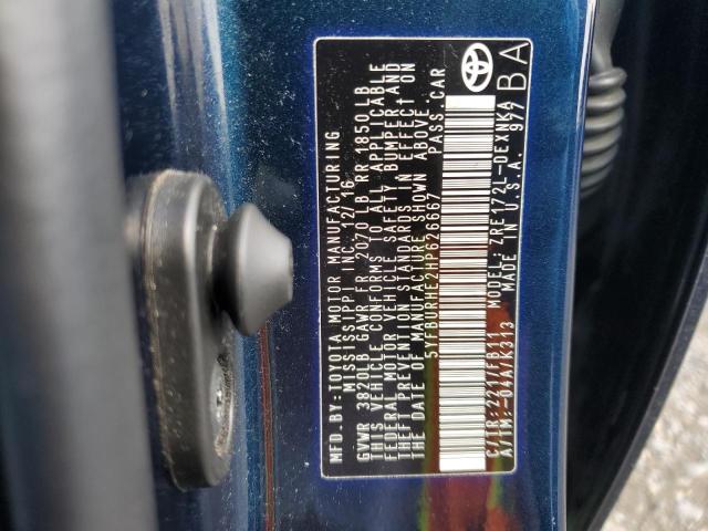 5YFBURHE2HP626667 Toyota 2zr-fe