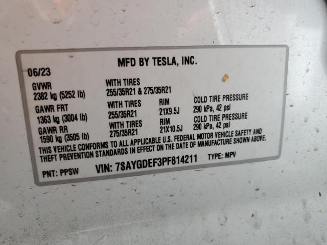 7SAYGDEF3PF814211 Tesla 2023