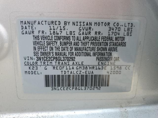 3N1CE2CP8GL370292 Nissan 2016