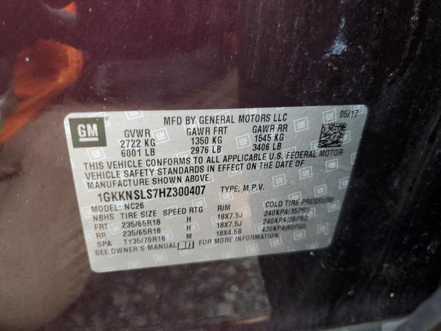 1GKKNSLS7HZ300407 GMC ACADIA SLE