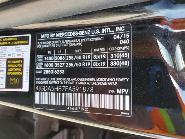 4JGDA5HB7FA591878 Mercedes-Benz ML 350 4MA