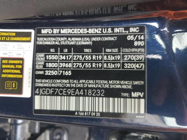 4JGDF7CE9EA418232 Mercedes-Benz Gl-Class