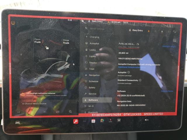 5YJ3E1EC4MF076254 Tesla MODEL 3