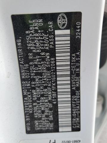 4T1BF1FK1GU212068 Toyota 2ar-fe