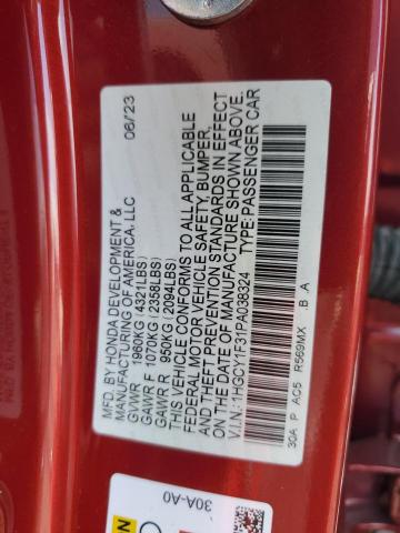 1HGCY1F31PA038324 Honda l15be