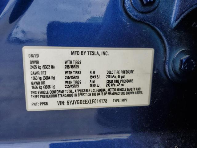 5YJYGDEEXLF014178 Tesla 2020