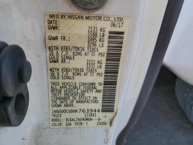 1N6DD0CU0HN763944 Nissan FRONTIER S