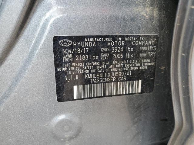 KMHD84LFXJU599741 Hyundai ELANTRA SE