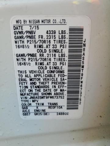 JN8AS5MT9FW673752 Nissan 2015