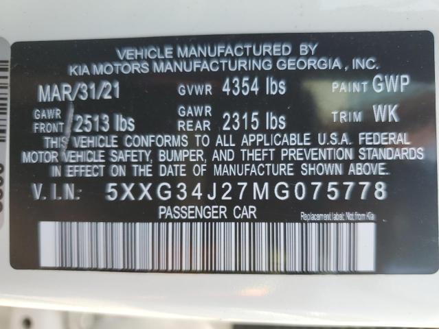5XXG34J27MG075778 KIA t-gdi gamma ii