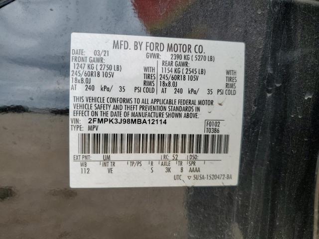 2FMPK3J98MBA12114 Ford EDGE SEL