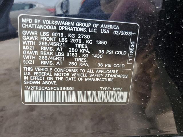 1V2FR2CA3PC539686 Volkswagen ATLAS SEL